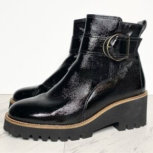 Paul Green Black Leather Ankle Boots